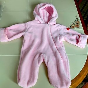 Pink newborn fleece baby bunting